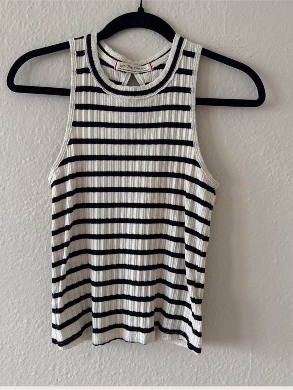 We The Free Ribbed Stripe Tank - White & Black